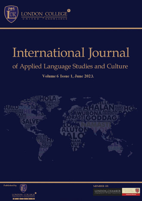 					View Vol. 6 No. 2 (2023): The International Journal of Applied Language Studies and Culture
				